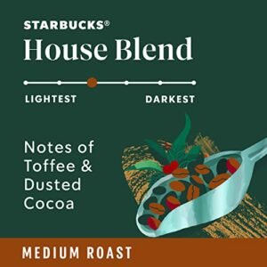 Starbucks House Blend Medium Roast Ground Coffee, 18 oz